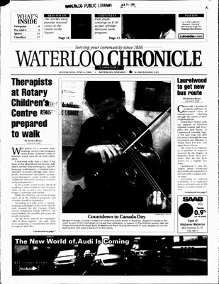 Waterloo Chronicle (Waterloo, On1868), 6 Jun 2001