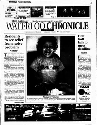 Waterloo Chronicle (Waterloo, On1868), 1 Aug 2001