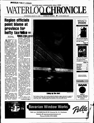 Waterloo Chronicle (Waterloo, On1868), 22 Aug 2001