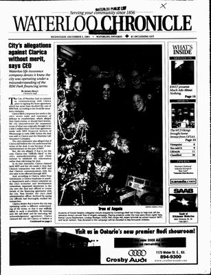 Waterloo Chronicle (Waterloo, On1868), 5 Dec 2001