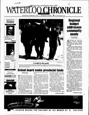 Waterloo Chronicle (Waterloo, On1868), 6 Feb 2002