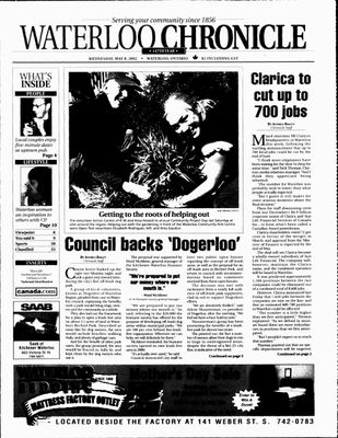 Waterloo Chronicle (Waterloo, On1868), 8 May 2002