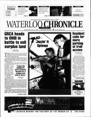 Waterloo Chronicle (Waterloo, On1868), 17 Jul 2002