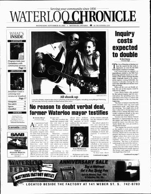 Waterloo Chronicle (Waterloo, On1868), 18 Sep 2002