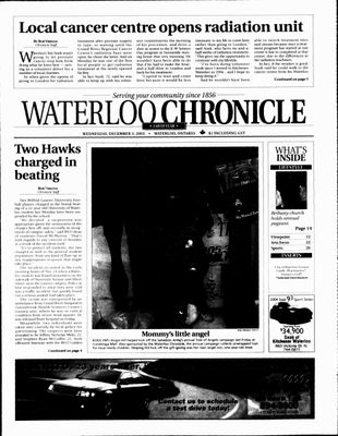 Waterloo Chronicle (Waterloo, On1868), 3 Dec 2003