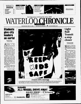 Waterloo Chronicle (Waterloo, On1868), 19 May 2004