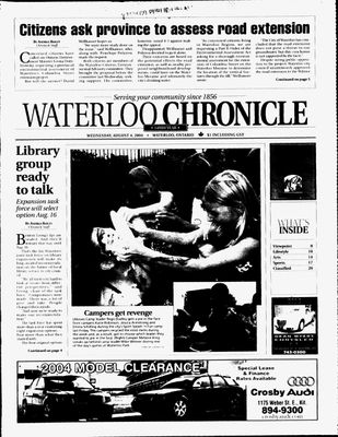 Waterloo Chronicle (Waterloo, On1868), 4 Aug 2004