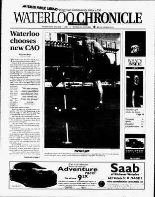 Waterloo Chronicle (Waterloo, On1868), 11 Aug 2004