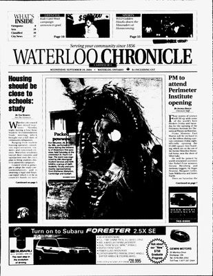 Waterloo Chronicle (Waterloo, On1868), 29 Sep 2004