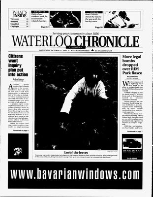 Waterloo Chronicle (Waterloo, On1868), 27 Oct 2004