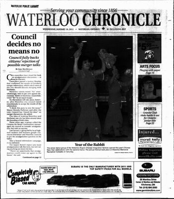 Waterloo Chronicle (Waterloo, On1868), 19 Jan 2011