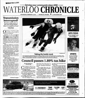 Waterloo Chronicle (Waterloo, On1868), 16 Feb 2011