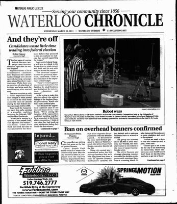 Waterloo Chronicle (Waterloo, On1868), 30 Mar 2011