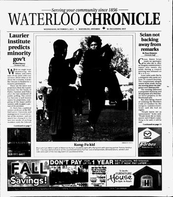 Waterloo Chronicle (Waterloo, On1868), 5 Oct 2011