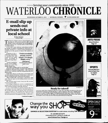 Waterloo Chronicle (Waterloo, On1868), 12 Oct 2011