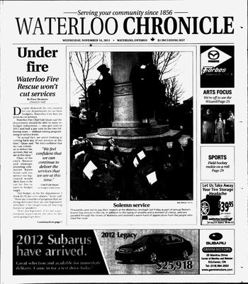 Waterloo Chronicle (Waterloo, On1868), 16 Nov 2011