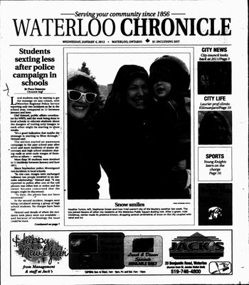 Waterloo Chronicle (Waterloo, On1868), 4 Jan 2012