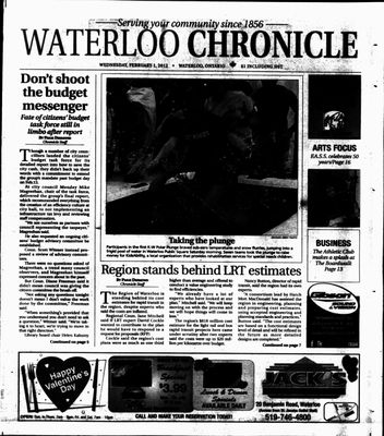 Waterloo Chronicle (Waterloo, On1868), 1 Feb 2012