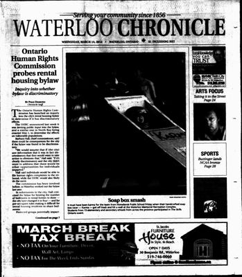 Waterloo Chronicle (Waterloo, On1868), 14 Mar 2012