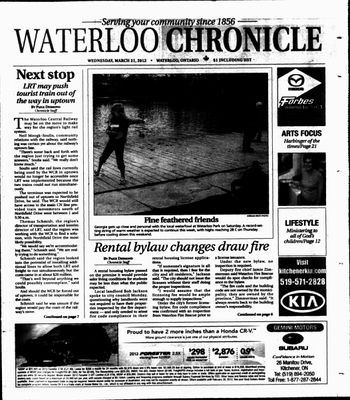 Waterloo Chronicle (Waterloo, On1868), 21 Mar 2012