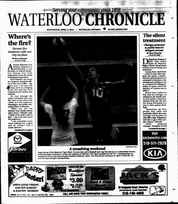 Waterloo Chronicle (Waterloo, On1868), 4 Apr 2012