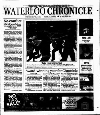 Waterloo Chronicle (Waterloo, On1868), 11 Apr 2012