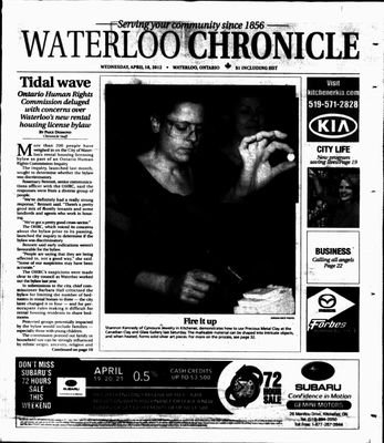 Waterloo Chronicle (Waterloo, On1868), 18 Apr 2012