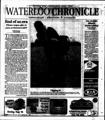 Waterloo Chronicle (Waterloo, On1868), 2 May 2012