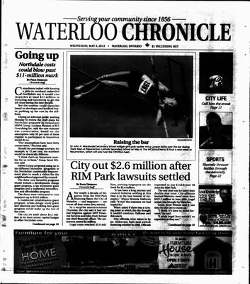 Waterloo Chronicle (Waterloo, On1868), 9 May 2012