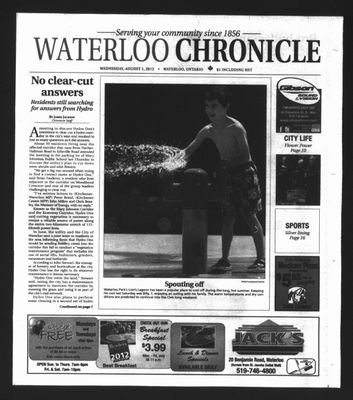 Waterloo Chronicle (Waterloo, On1868), 1 Aug 2012