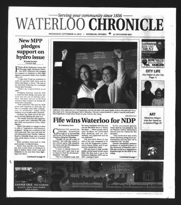 Waterloo Chronicle (Waterloo, On1868), 12 Sep 2012