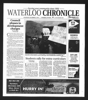 Waterloo Chronicle (Waterloo, On1868), 12 Dec 2012