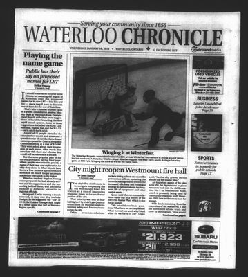 Waterloo Chronicle (Waterloo, On1868), 16 Jan 2013