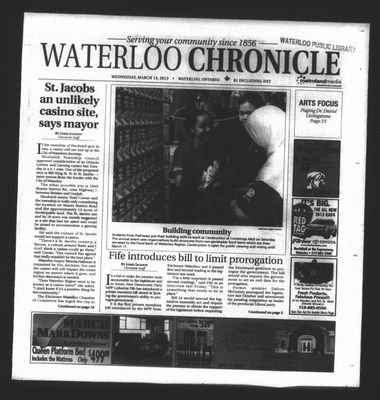 Waterloo Chronicle (Waterloo, On1868), 13 Mar 2013