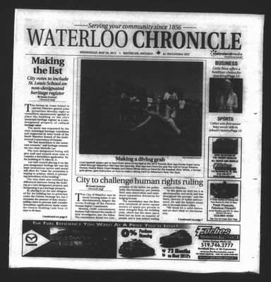 Waterloo Chronicle (Waterloo, On1868), 29 May 2013