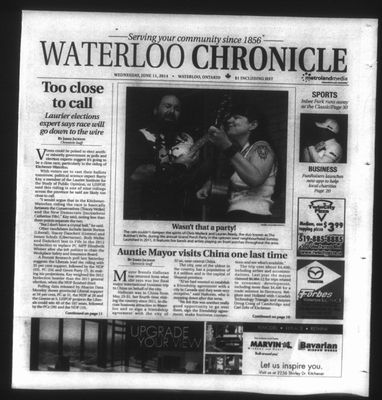 Waterloo Chronicle (Waterloo, On1868), 11 Jun 2014