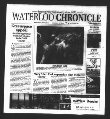 Waterloo Chronicle (Waterloo, On1868), 9 Jul 2014