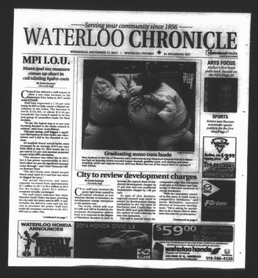 Waterloo Chronicle (Waterloo, On1868), 17 Sep 2014