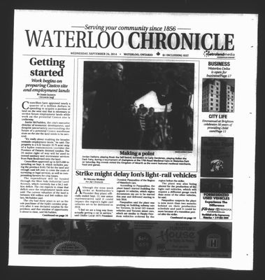 Waterloo Chronicle (Waterloo, On1868), 24 Sep 2014