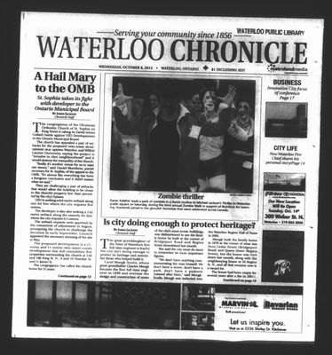 Waterloo Chronicle (Waterloo, On1868), 8 Oct 2014