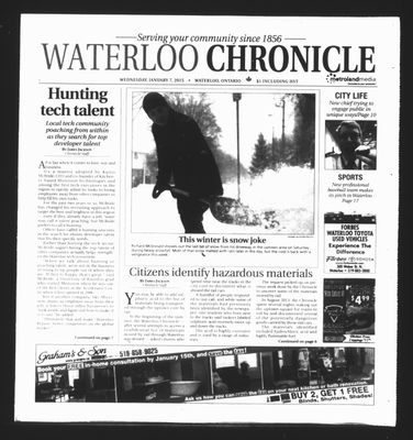 Waterloo Chronicle (Waterloo, On1868), 7 Jan 2015