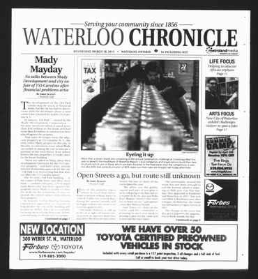 Waterloo Chronicle (Waterloo, On1868), 18 Mar 2015