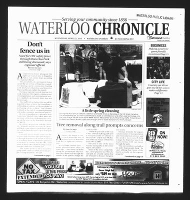 Waterloo Chronicle (Waterloo, On1868), 22 Apr 2015