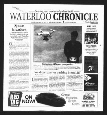 Waterloo Chronicle (Waterloo, On1868), 20 May 2015