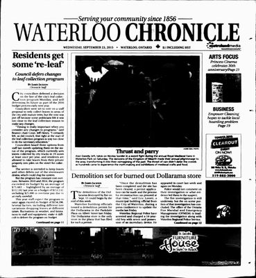 Waterloo Chronicle (Waterloo, On1868), 23 Sep 2015