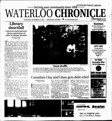 Waterloo Chronicle (Waterloo, On1868), 10 Dec 2015