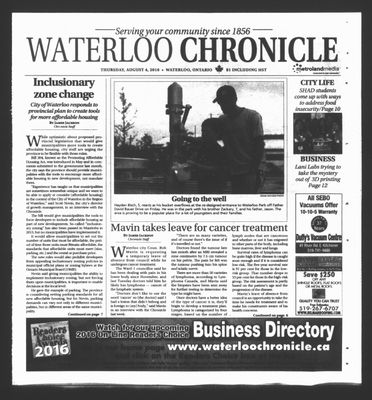 Waterloo Chronicle (Waterloo, On1868), 4 Aug 2016