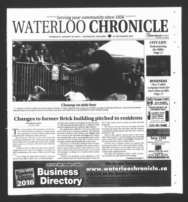 Waterloo Chronicle (Waterloo, On1868), 18 Aug 2016