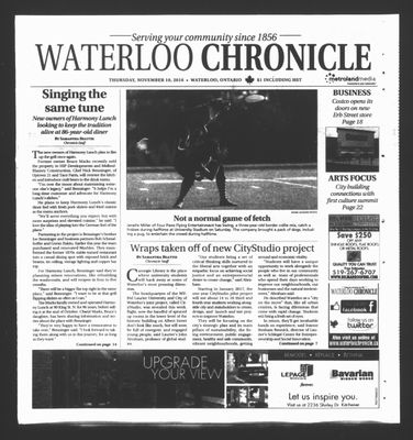 Waterloo Chronicle (Waterloo, On1868), 10 Nov 2016