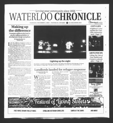 Waterloo Chronicle (Waterloo, On1868), 1 Dec 2016